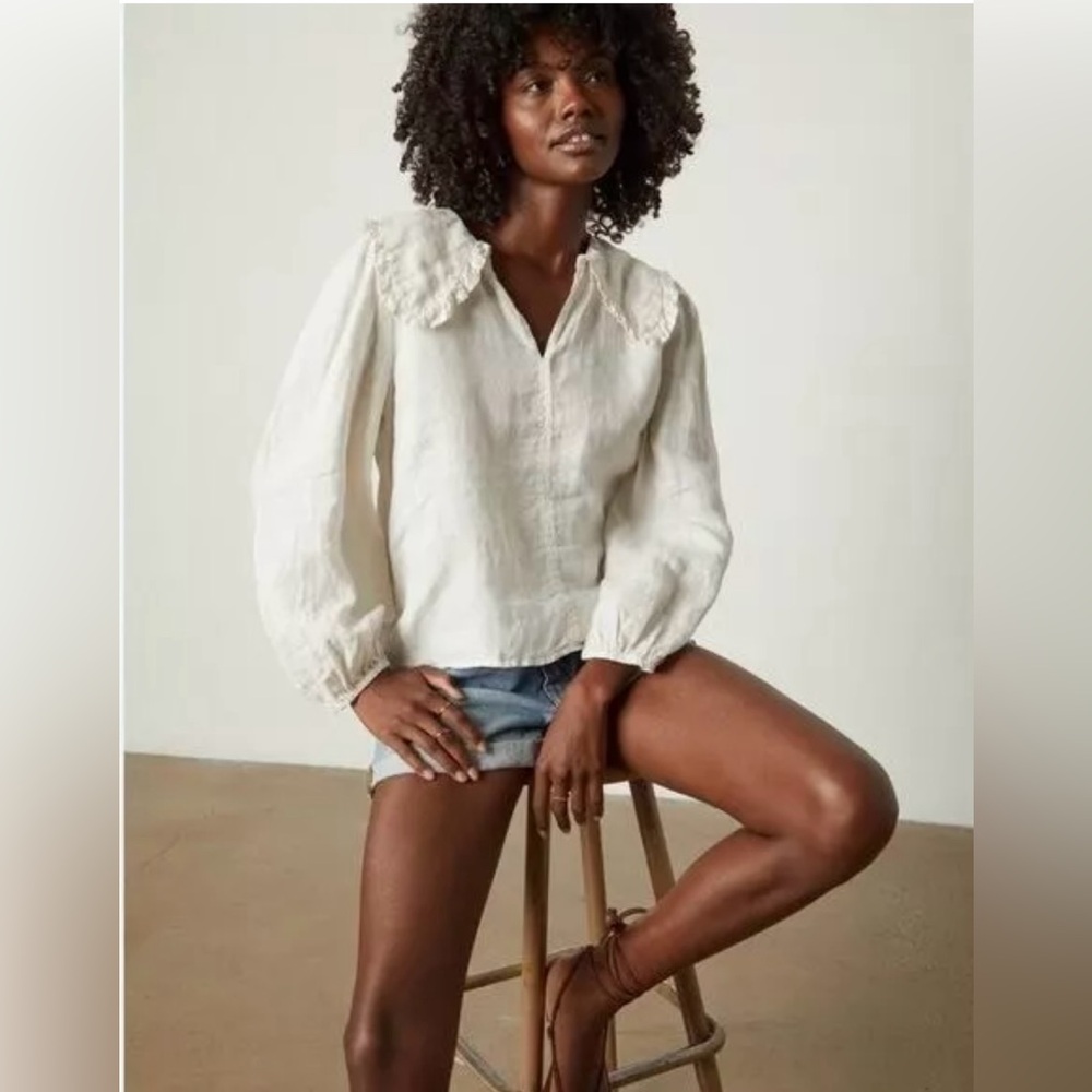 VELVET BY GRAHAM & SPENCER Sofia Linen Top-Beach-Wovlinen M